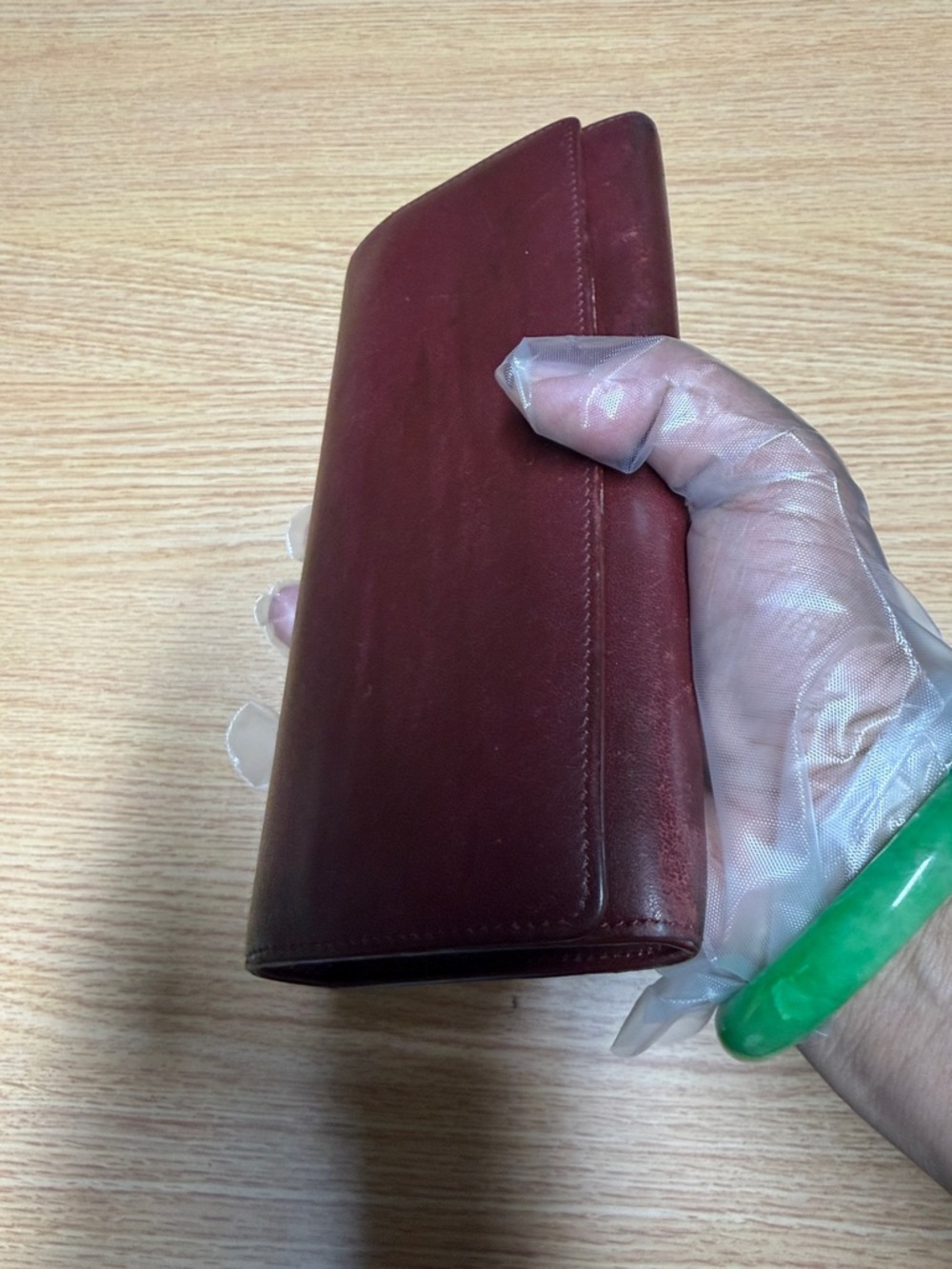 Celine Burgundy Leather Foldover Wallet (authentic) - Picture 11 of 16